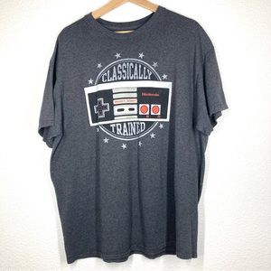 Nintendo Classically Trained XL Charcoal Gray T Shirt 50/50 Graphic Gamer Tee